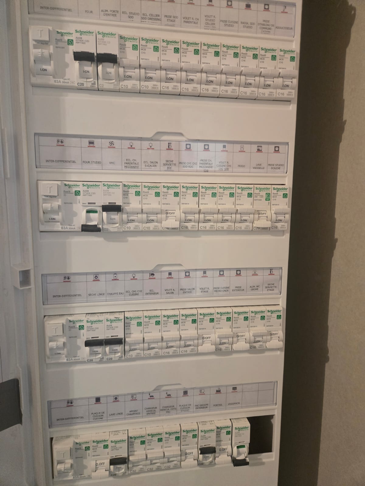 Installation d'un tableau électrique Schneider Resi9 par les artisans SBB en Beauce